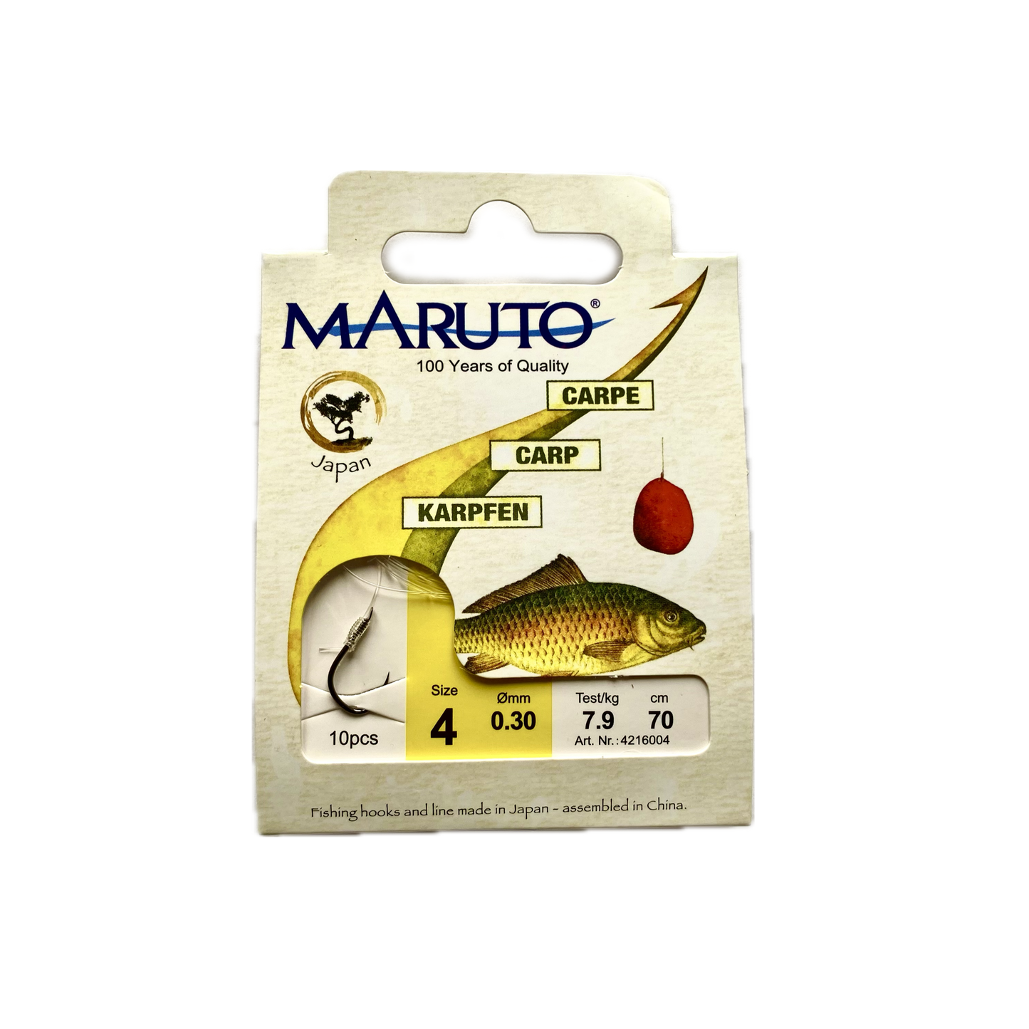 Maruto Karpfenhaken gebunden / 5 Größen / 9 Stück