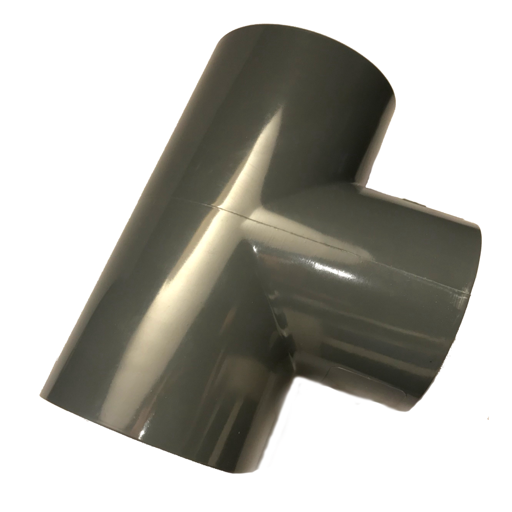 PVC-U T-Stück 90 Grad Ø 20-110 mm mit Klebemuffen PN10
