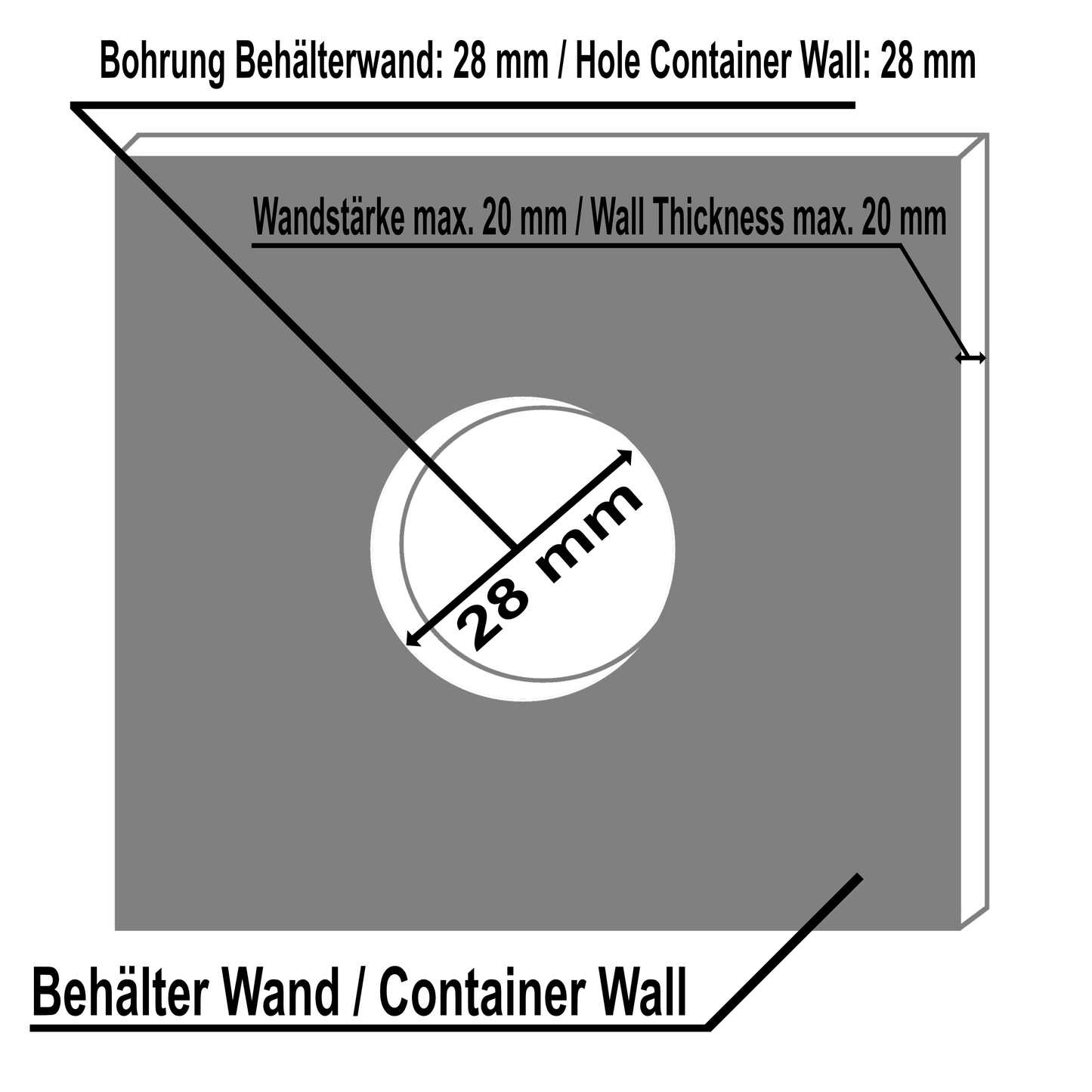 PVC-U Tankdurchführung Ø 20 mm 25/20x3/4“
