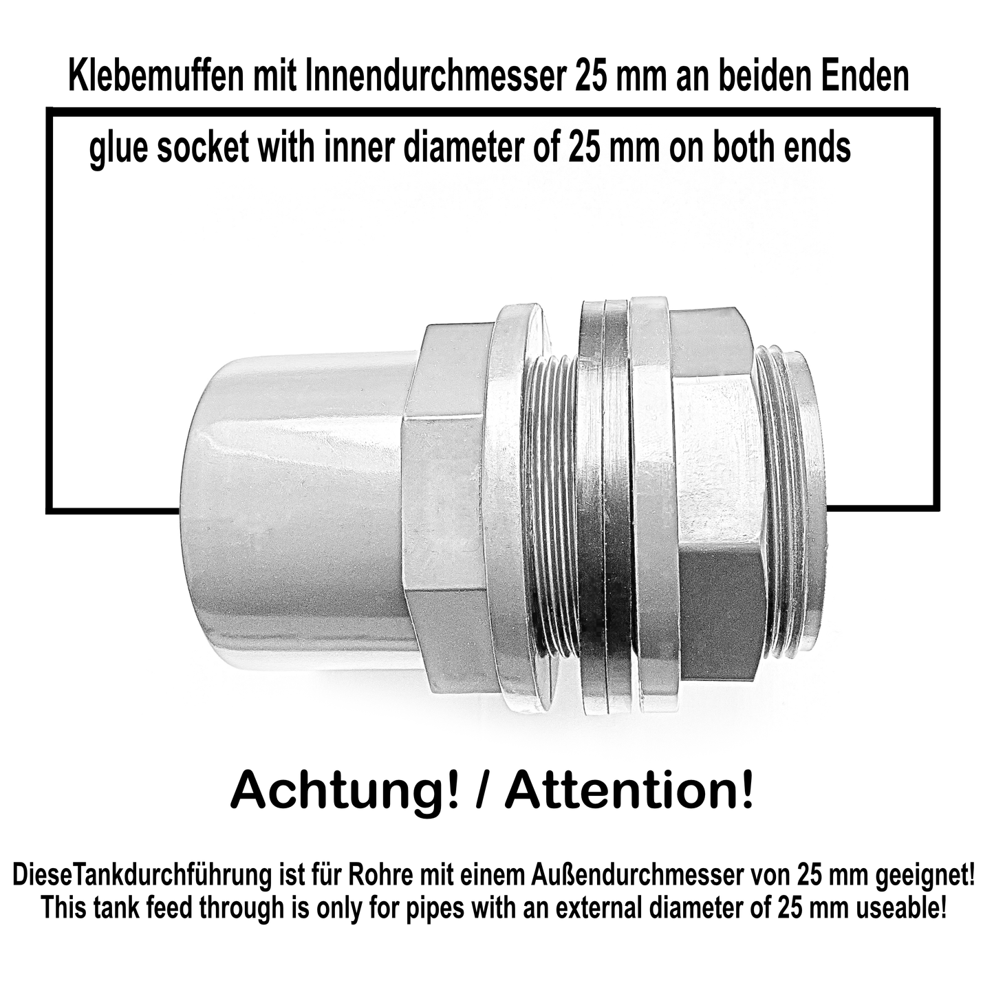 PVC-U Tankdurchführung Ø 25 mm 32/25x1“