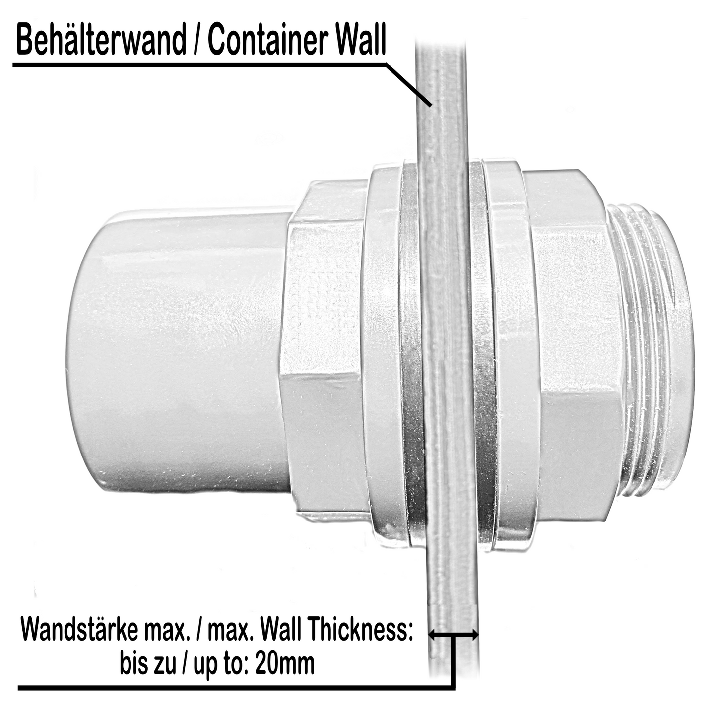 PVC-U Tankdurchführung Ø 50 mm 63x50x2“