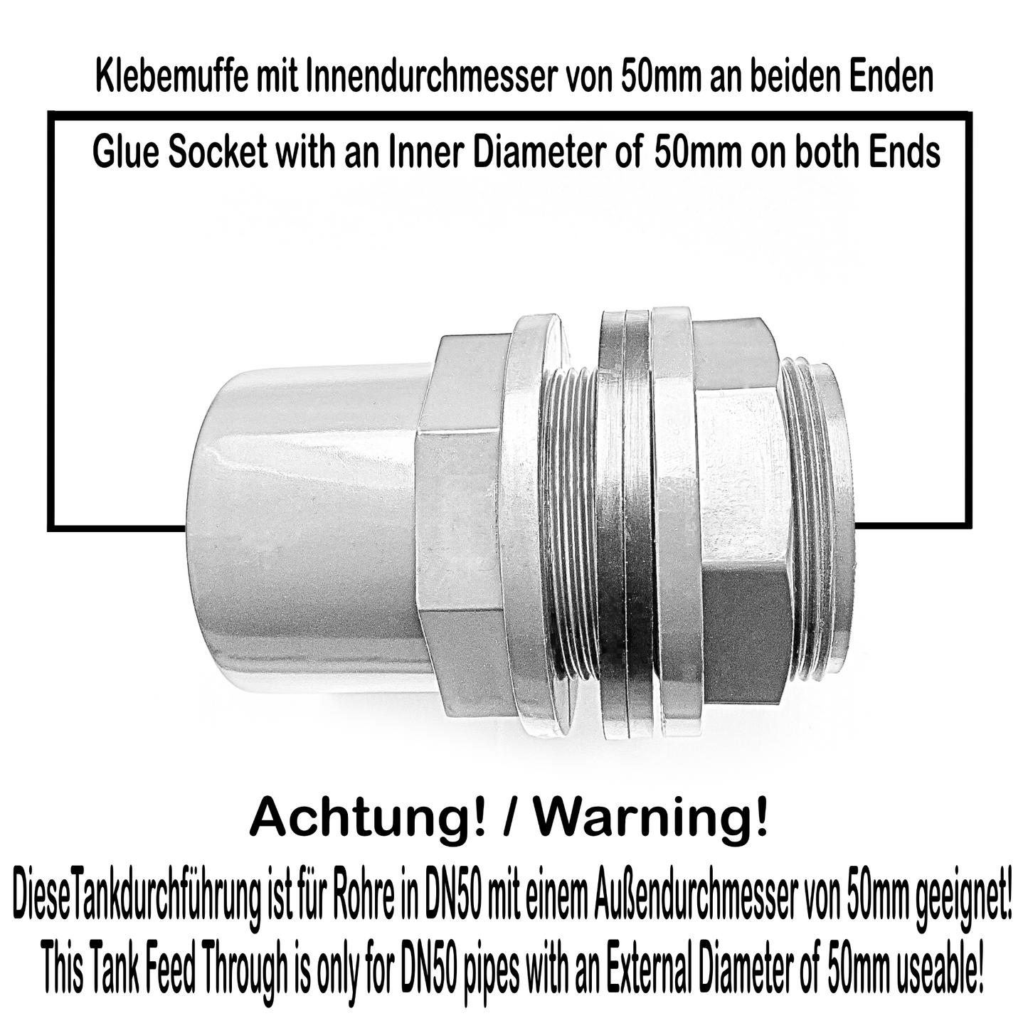 PVC-U Tankdurchführung Ø 50 mm 63x50x2“