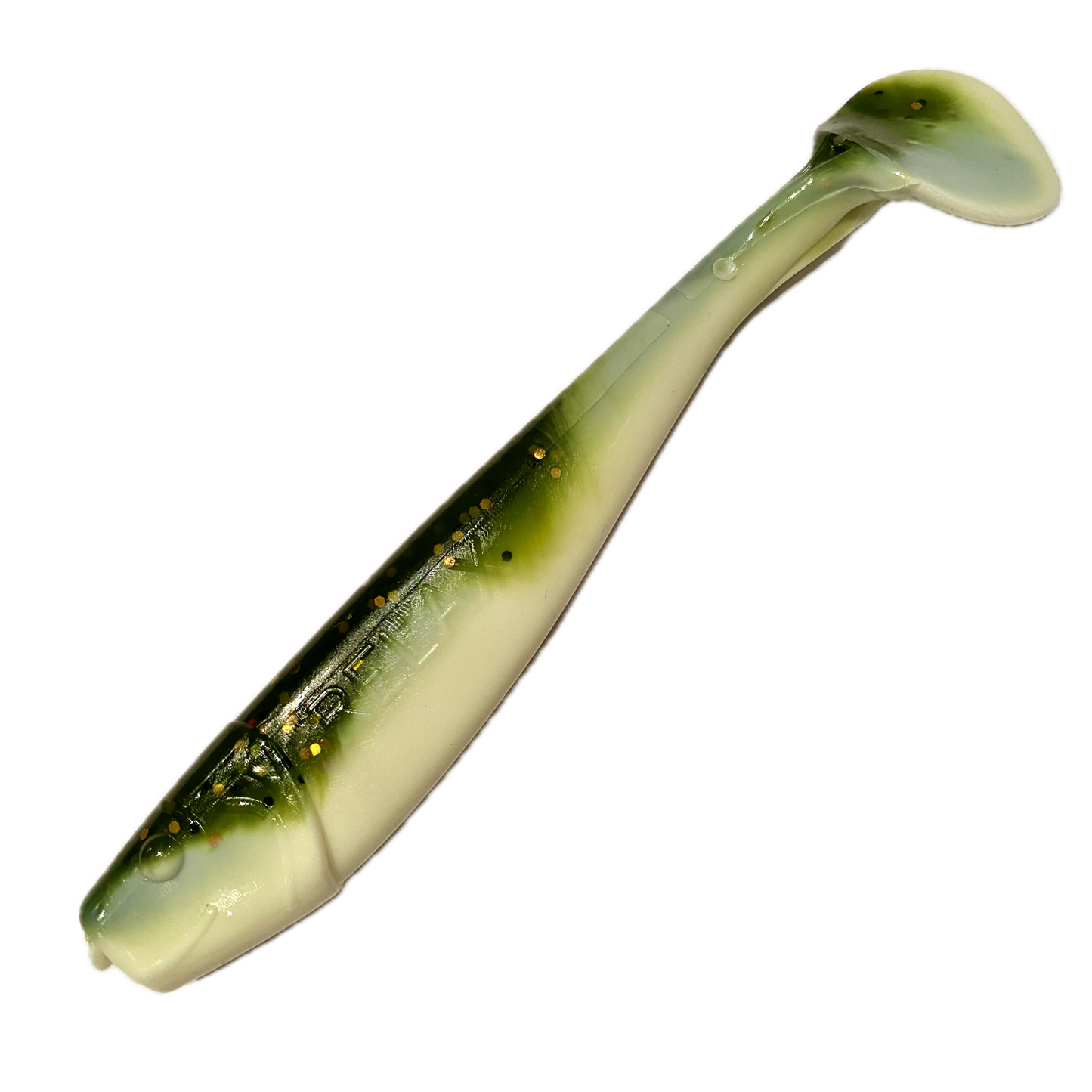 Relax King Shad L103 Reinweiss Olive Glitter