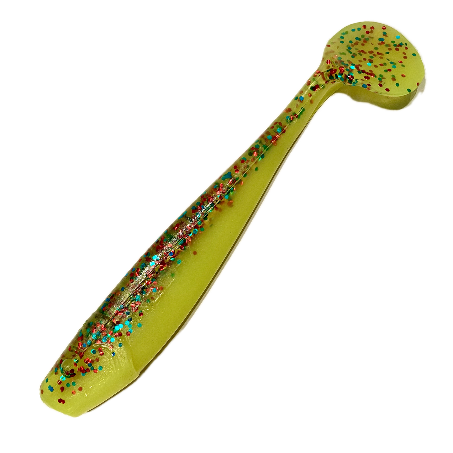 Relax King Shad L118 Fluogelb Chartreuse Rainbow Glitter