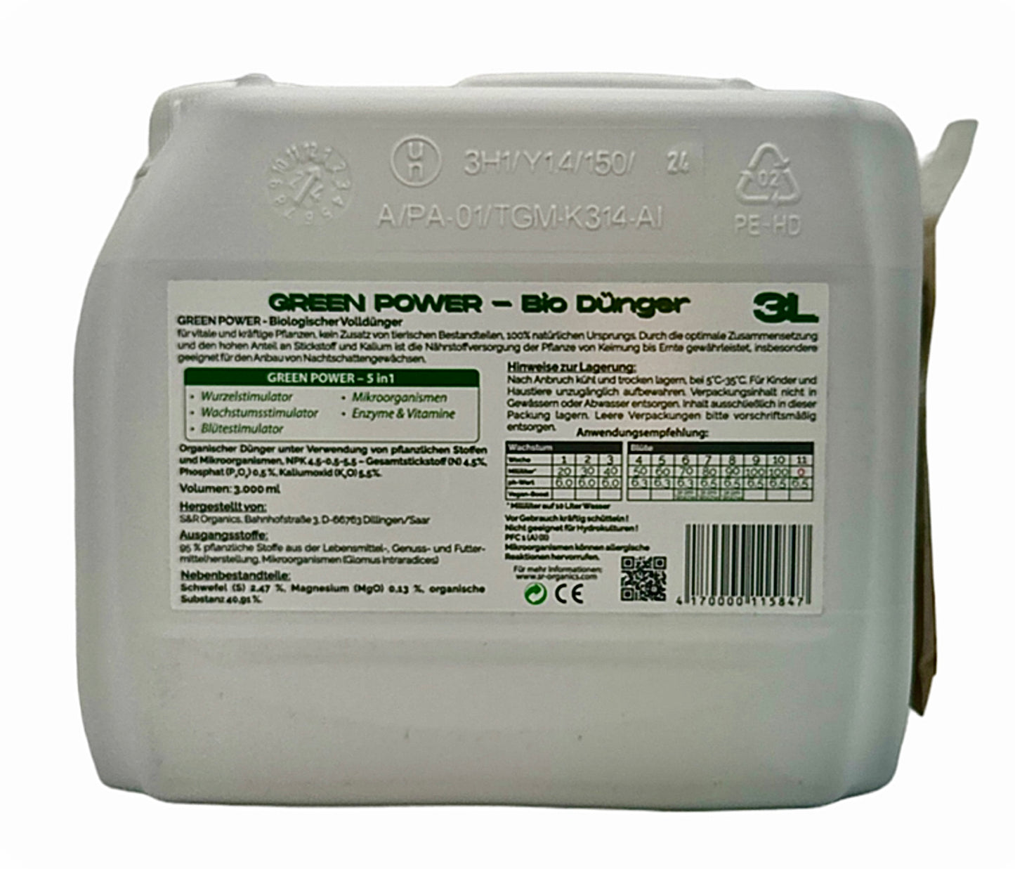 Green Power 5in1 Bio Dünger 3 Liter von S&R Organics