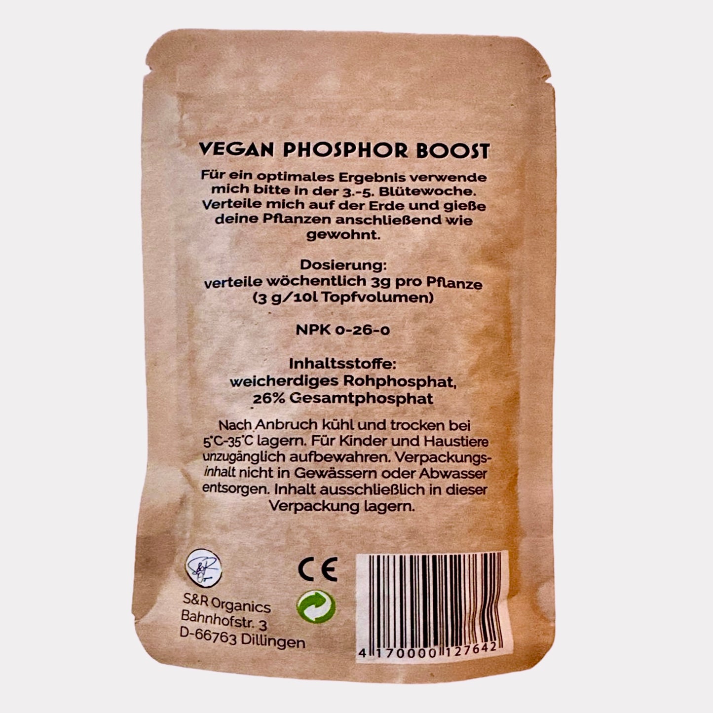 Vegan Phosphor Boost 500g von S&R Organics Blühbooster Bio Qualität