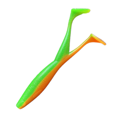 LIST Baits Double Shad (10 cm) / 4 Stück / Green Orange UV-Aktiv / aromatisiert
