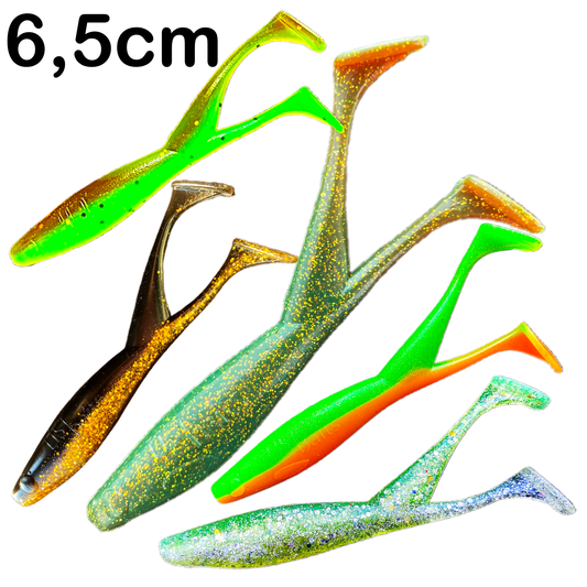 LIST Baits Double Shad mini (6,5 cm) / 5 Stück / 16 Farbvarianten aromatisiert / UV-Aktiv