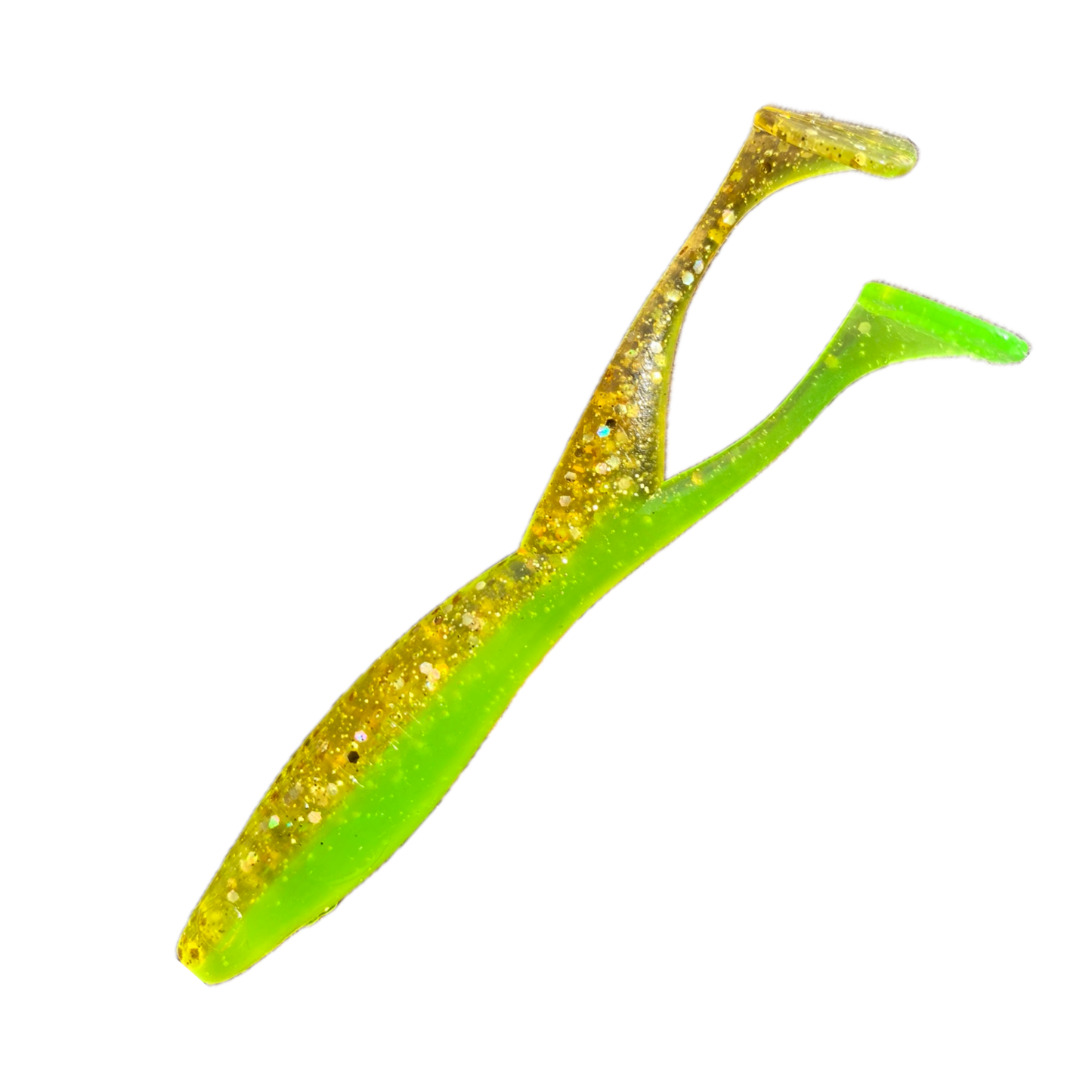 LIST Baits Double Shad mini (6,5 cm) / 5 Stück / Flaky Greeny  aromatisiert / UV-Aktiv