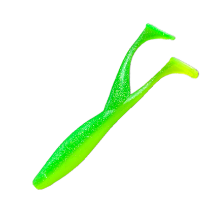 LIST Baits Double Shad mini (6,5 cm) / 5 Stück / Green Lemon aromatisiert / UV-Aktiv