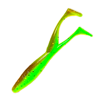 LIST Baits Double Shad mini (6,5 cm) / 5 Stück / Green Pumpkin aromatisiert / UV-Aktiv