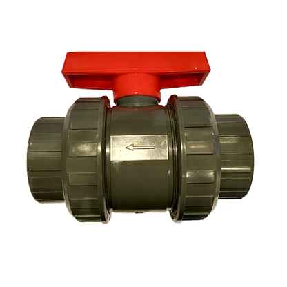 PVC-U Kugelhahn Budget Ø 20-63 mm mit 2 x Klebemuffe & 2 x Überwurfmutter