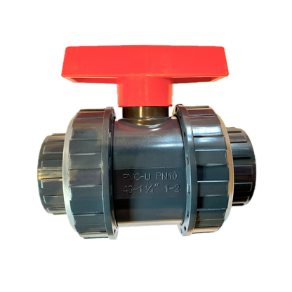 PVC-U Kugelhahn Budget Ø 40 mm mit 2 x Klebemuffe & 2 x Überwurfmutter