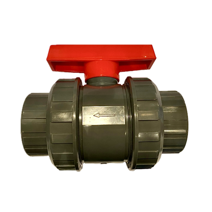 PVC-U Kugelhahn Budget Ø 50 mm mit 2 x Klebemuffe & 2 x Überwurfmutter