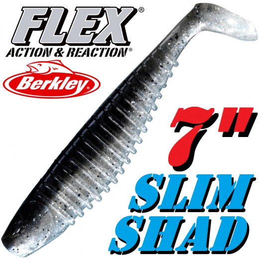 Berkley Flex Slim Shad 7 Gummifisch 18cm Natural 2 Stück im Set Hecht&Welsköder