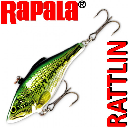 Rapala Rattlin Shad Crankbait Wobbler 7cm 16g Farbe Baby Bass Sinking VMC Hooks