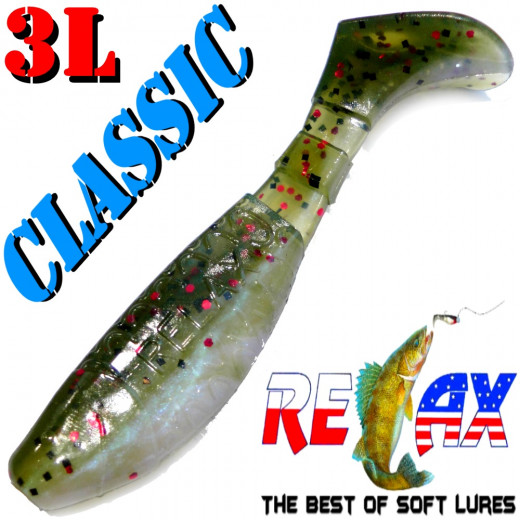 Relax Kopyto 3L Classic 3 Gummifisch 8cm Kaulbarsch Blauperl 10 Stück im Set Softbait