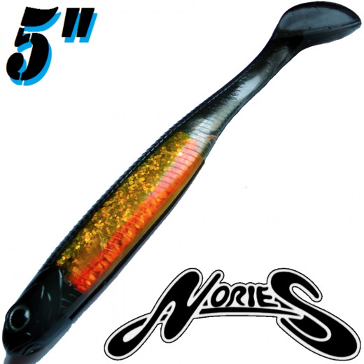 Nories Spoontail Shad 5 Gummifisch Smoke Orange 5 Stück