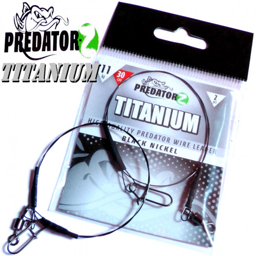 Predator Z Titanium Titanvorfach Spin Snap + Wirbel Länge 30cm Tragkraft 15,0kg 2 Stück im Set
