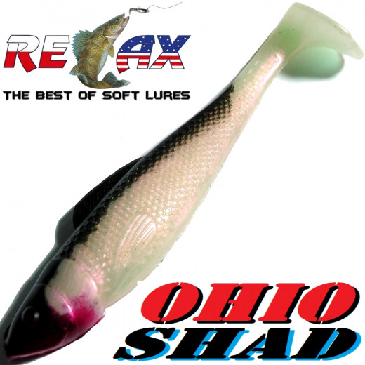 Relax Ohio Shad 2,5 Gummifisch ca. 7cm Farbe Rotperl Schwarz 1 Stück Barsch&Zanderköder