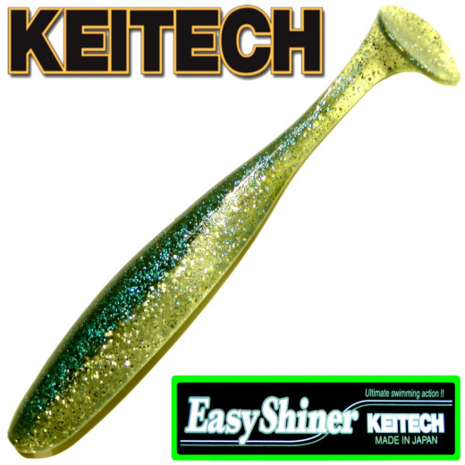 Keitech Easy Shiner 5 12,5cm Gummifisch mit Aroma Farbe Hasu Silver Shiner 5 Stück im Set Zanderköder