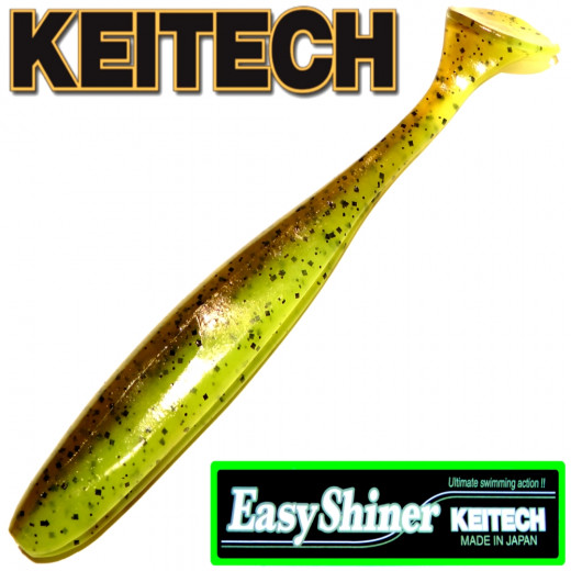 Keitech Easy Shiner 5 12,5cm Gummifisch mit Aroma Farbe Green Pumpkin Chatreuse 5 Stück im Set