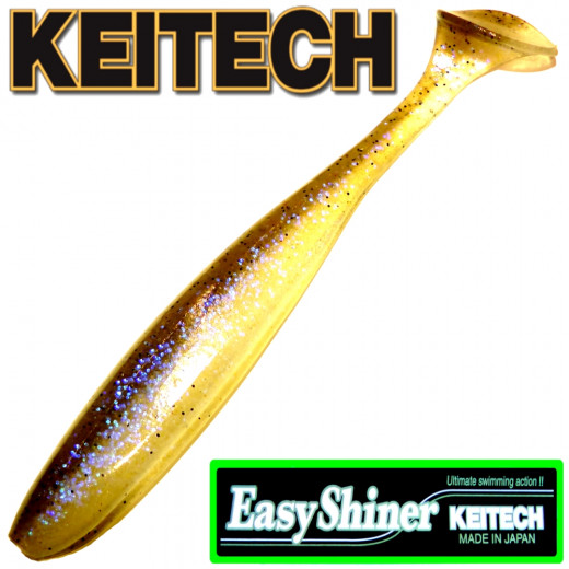 Keitech Easy Shiner 5 12,5cm Gummifisch mit Aroma Farbe Electric Shad 5 Stück im Set Zanderköder