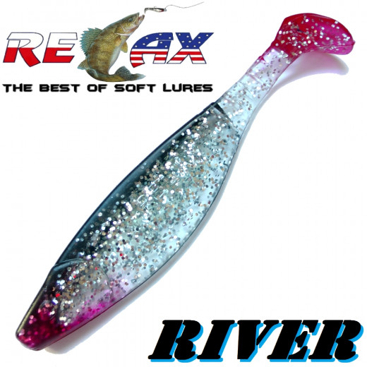 Relax Kopyto River Gummifisch 16cm Farbe Kristall Glitter Schwarz RT