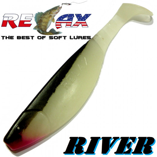 Relax Kopyto River 6 ca. 16cm Farbe UV Schwarz (selbstleuchtend!) Swimbait fürs Großhecht & Welsangeln