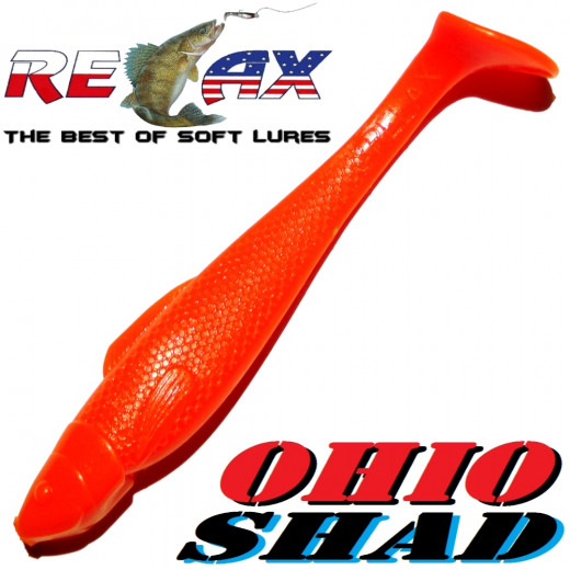 Relax Ohio Shad 5 Gummifisch ca. 14cm Farbe Orange 1 Stück Hecht&Zanderköder