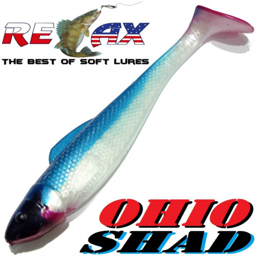 Relax Ohio Shad 5 Gummifisch ca. 14cm Farbe Perl Blau RT 1 Stück Hecht&Zanderköder