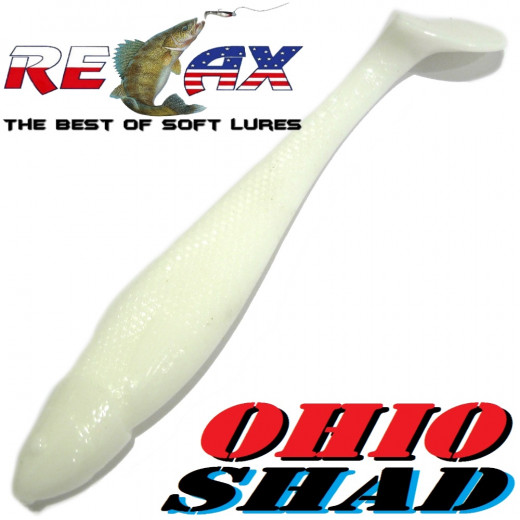 Relax Ohio Shad 5 Gummifisch ca. 14cm Farbe Reinweiss 1 Stück Hecht&Zanderköder
