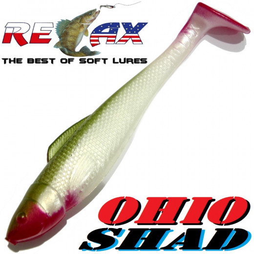 Relax Ohio Shad 5 Gummifisch ca. 14cm Farbe Perl Olive RT 1 Stück Hecht&Zanderköder