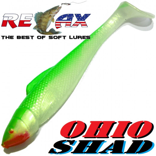 Relax Ohio Shad 5 Gummifisch ca. 14cm Farbe Perl Grün 1 Stück Hecht&Zanderköder