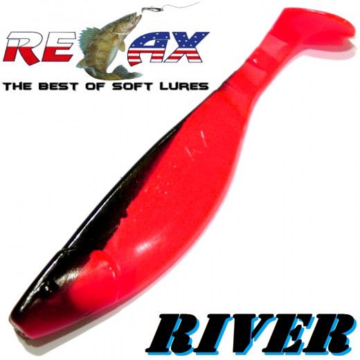 Relax Kopyto River 5 Gummifisch 12,5 cm Japanrot Schwarz 1 Stück idealer Wels & Hechtköder