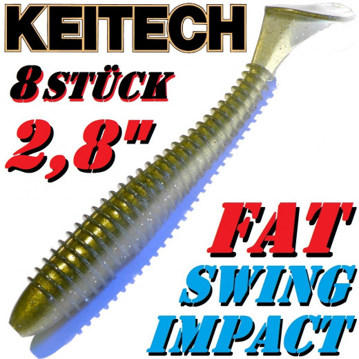 8 X Keitch FAT Swing Impact 2,8 Gummifisch 7cm Tennessee Shad