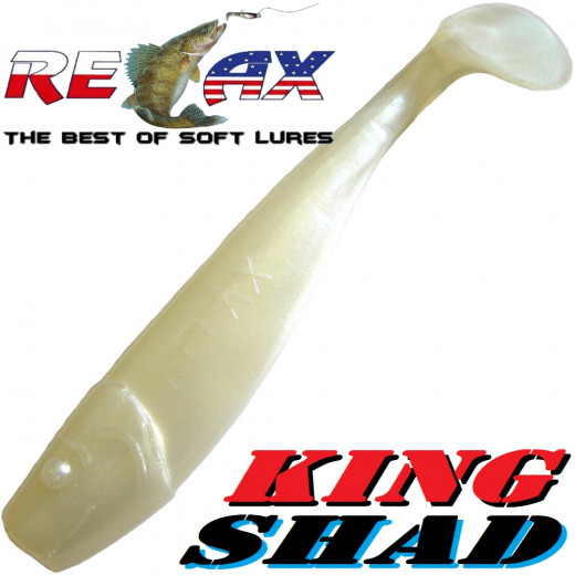 Relax King Shad 4 Gummifisch 11cm Pearl 10 Stück im Set Zanderköder