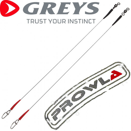 Greys Prowla Safe System Supa Titanium Lure Trace Titanvorfächer 30cm 18kg - 40lb 2 Stück im Set