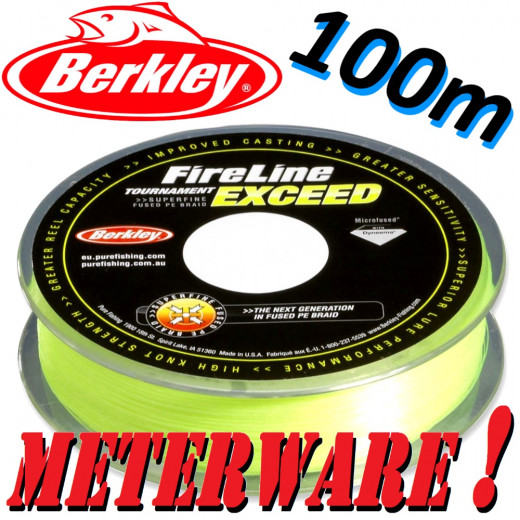 Berkley Fireline EXCEED Flame Green geflochtene Angelschnur 0,15mm 7,9kg 100m Meterware!