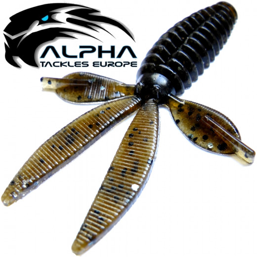 Alpha Tackles A-Factor Flat Crawdad 3,75 Dark Pumpkin Glitter 1 Stück Drop Shot & Finesse