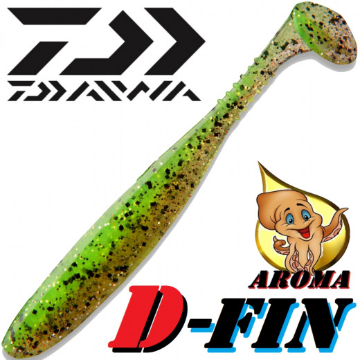 Daiwa Tournament D-Fin Gummifisch 3 - 7,6cm Farbe Chartreuse-Ayu mit Tintenfisch-Aroma 1 Stück