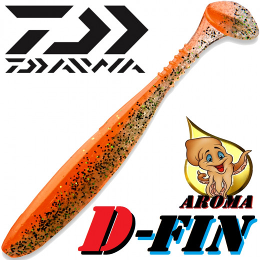 Daiwa Tournament D-Fin Gummifisch 3 - 7,6cm Farbe Orange Shiner mit Tintenfisch-Aroma 1 Stück