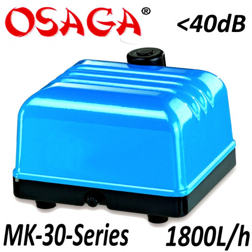 Osaga MK-30 Series Teichbelüfter Sauerstoffpumpe Luftpumpe 30L/min 1800L/h  Membrankompressor für Koiteich & Schwimmteich - Adrenalin-Fishing