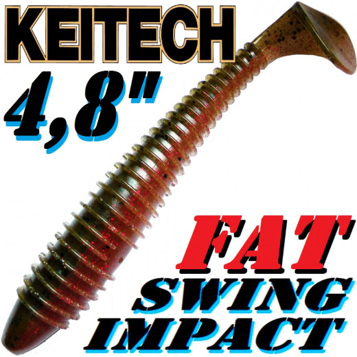 Keitech Fat Swing Impact 4,8 Gummifisch Red Crawdad 5 Stück im Set gesalzen & aromatisiert!