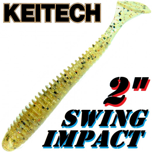 Keitech Swing Impact 2 Gummifisch 5,5cm Gold Shad # 321 - 12 Stück