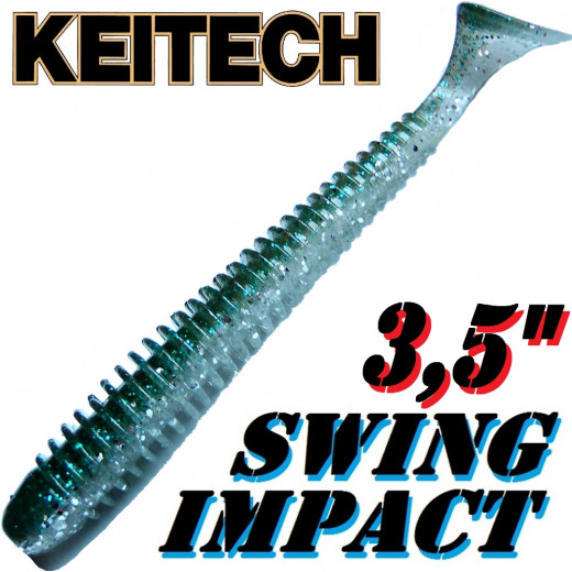 Keitech Swing Impact 3,5 Gummifisch 8,5cm Hasu Silver Shine 8 Stück