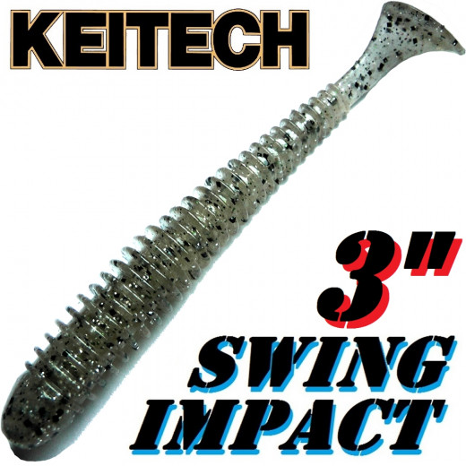Keitech Swing Impact 3 Gummifisch 7,5cm Silver Shad # 320 - 10 Stück