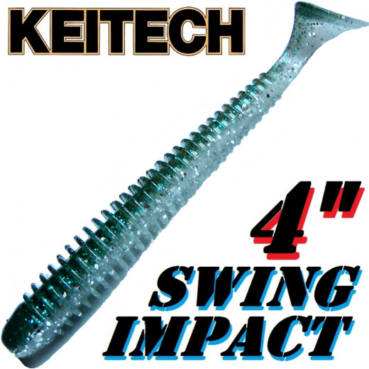 Keitech Swing Impact 4 Gummifisch 10 cm Hasu Silver Shiner 8 Stück
