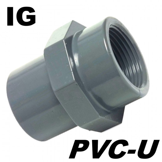 PVC-U Fitting Adapter Gewindemuffe Durchmesser 63mm Klebemuffe auf IG 2 Innengewinde ideal für Luftleitungen am Koiteich