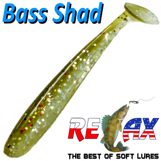 Relax Bass Shad Gummifisch 90mm in Farbe Zander 5 Stück im Set Barsch & Zanderköder